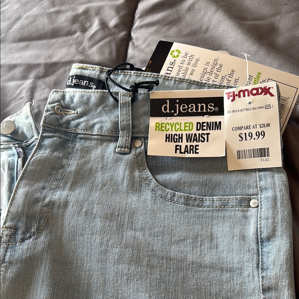 D. Jeans Light Blue High Waist Flare Denim